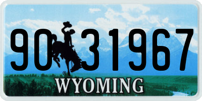 WY license plate 9031967