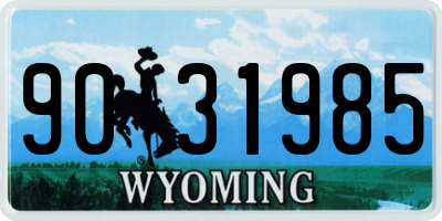 WY license plate 9031985