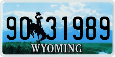 WY license plate 9031989