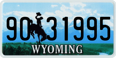 WY license plate 9031995