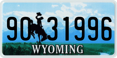 WY license plate 9031996