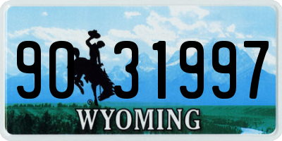 WY license plate 9031997