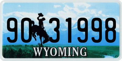 WY license plate 9031998
