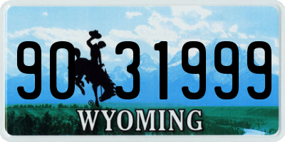 WY license plate 9031999