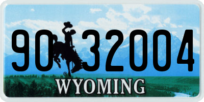 WY license plate 9032004