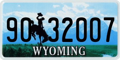 WY license plate 9032007