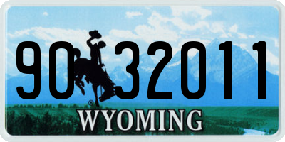 WY license plate 9032011
