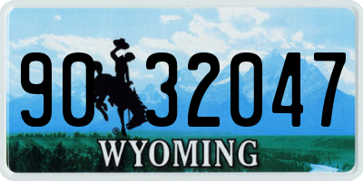 WY license plate 9032047