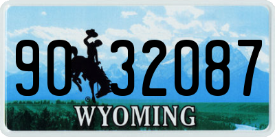 WY license plate 9032087