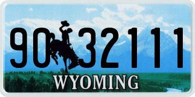 WY license plate 9032111