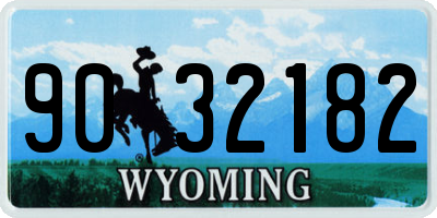 WY license plate 9032182