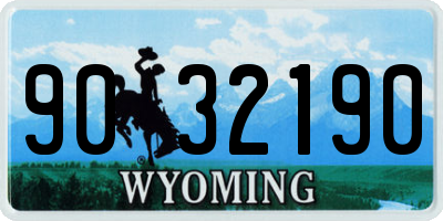 WY license plate 9032190