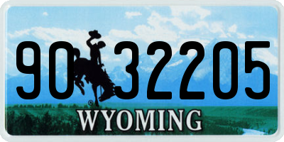WY license plate 9032205