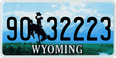 WY license plate 9032223