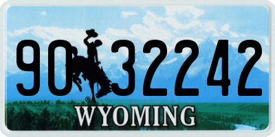 WY license plate 9032242