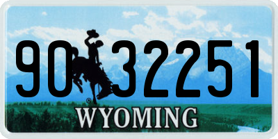 WY license plate 9032251