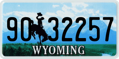 WY license plate 9032257