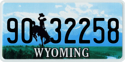 WY license plate 9032258