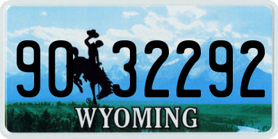 WY license plate 9032292