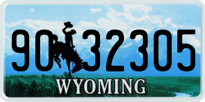 WY license plate 9032305