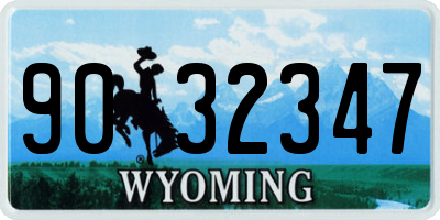 WY license plate 9032347