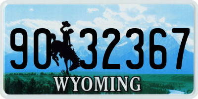 WY license plate 9032367