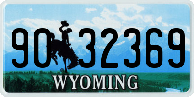 WY license plate 9032369