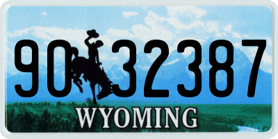 WY license plate 9032387