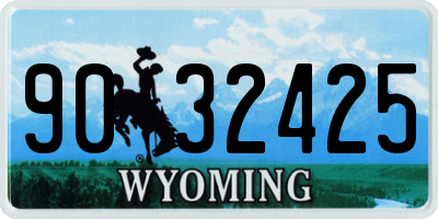 WY license plate 9032425