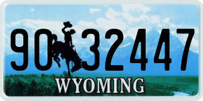 WY license plate 9032447