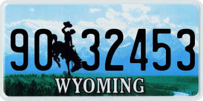 WY license plate 9032453
