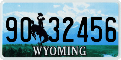 WY license plate 9032456