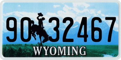 WY license plate 9032467