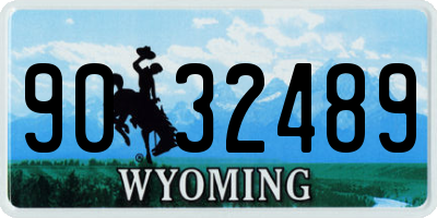 WY license plate 9032489