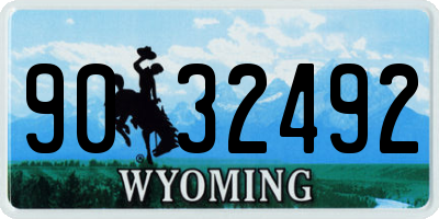 WY license plate 9032492