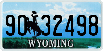 WY license plate 9032498