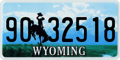WY license plate 9032518