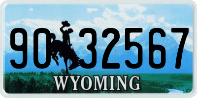WY license plate 9032567