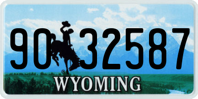 WY license plate 9032587