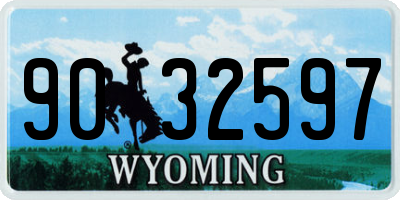 WY license plate 9032597