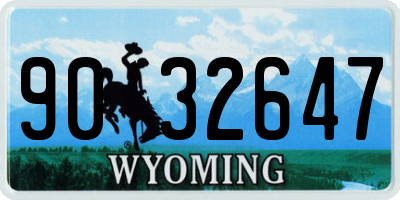 WY license plate 9032647