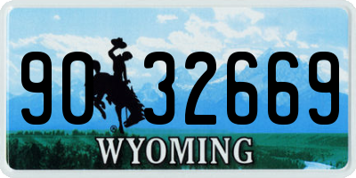 WY license plate 9032669