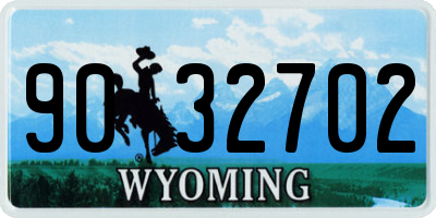 WY license plate 9032702