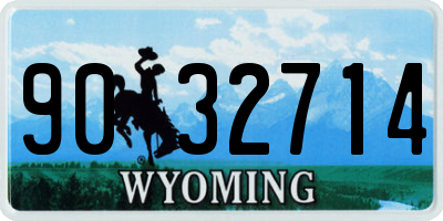 WY license plate 9032714
