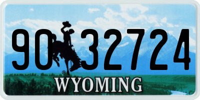 WY license plate 9032724