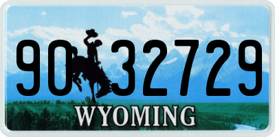 WY license plate 9032729