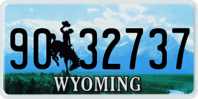 WY license plate 9032737