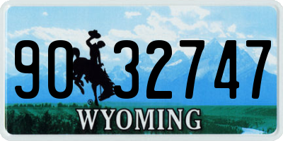 WY license plate 9032747