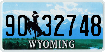 WY license plate 9032748