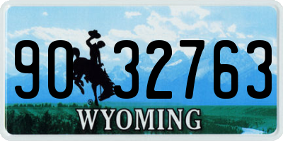 WY license plate 9032763